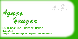 agnes henger business card